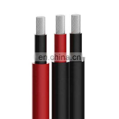 China Supplier 1x4mm aluminum pv Solar Cable Red and Black dc Solar Power Cable