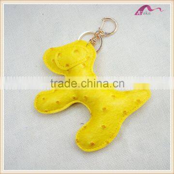 Customized Funny Handmade Leather Dog Keychain Ring photo-2