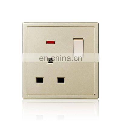 BAIJIANG UK Standard Wall Push Button Light Switch 16A Silver Alloy Contact Flame Retardant PC Sockets And Switches Electrical photo-3
