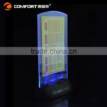 New LED light acrylic menu holder