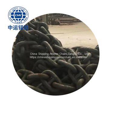 70mm Black Painted floating wind power platform  studless link anchor chain