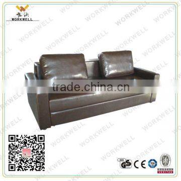 WorkWell most popular pu black leather sofa bed Kw-Fu67