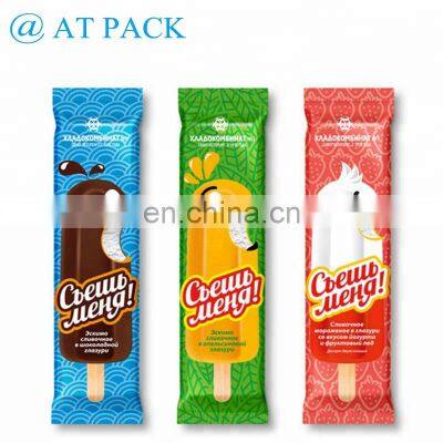 Custom printed back side sealing popsicle packaging bags for ice cream bar