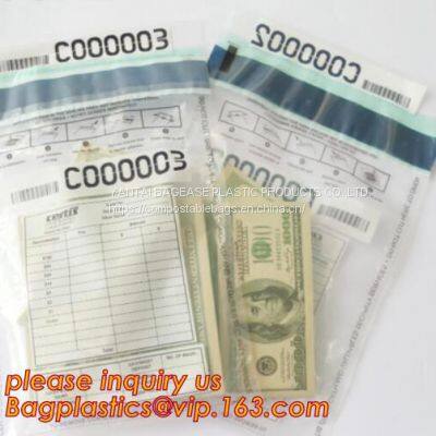 Tamper Evidence Bags With Barcode And Serial Number Bank Money Coin Deposit Change Security Bags photo-4