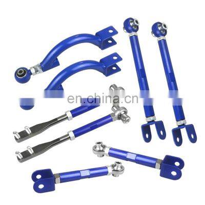 AUSO Aluminum Auto Parts Suspension System Cross Arm Rod Kit Front Pillow Tension Arm+Traction Rod+Rear Lower Traction Rods