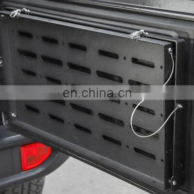 Black Rear Trunk Door Mounting Tray Foldable Back Shelf Stand Fit for Jeep Wrangler JK 2007-2017 photo-3