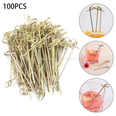 Disposable Bamboo knot skewer Party Picks 10.5 cm for party snack,fruit garnish