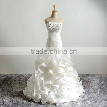 C71637A Ladies Sexy Wedding dress Strapless White Bridal Dresses