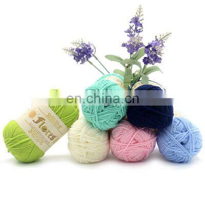 Flores Brand 5ply eco-friendly Hand Knitting cotton blended yarn crochet milk cotton yarn