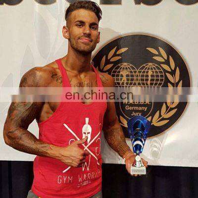 Wholesale Custom Print Logo Sports 100% Cotton Mens Gym Vest Tank Top photo-2