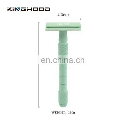 Reusable Metal Handle Hair Removable Cleaning Double Edge Blade Facial Razor for Women Afeitadora photo-4