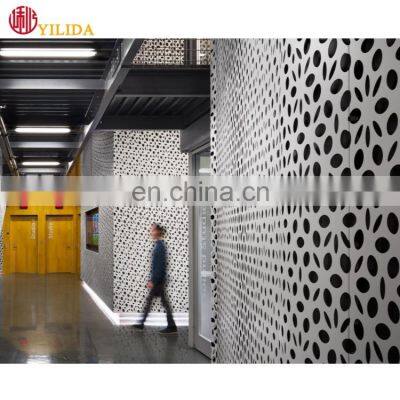 library wall cover decorative mesh powder coated perforated metal mesh