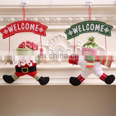 Merry Christmas Cute Santa Claus Snowman Door Hanging Christmas Tree Home Decor Ornaments Xmas Gift New Year Decoration