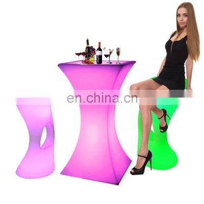 led chair / LED Outdoor Waterproof Glow Patio LED Tables and Chairs Furniture Hire Plastic Bar Stool