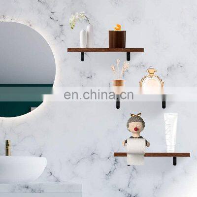 Multifunctional Solid Bedside Modern Luxury Home Organizer Wall Mounted Book Floating Wood Shelf photo-3