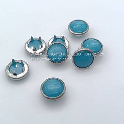 HLD factory custom color 18L pearl Prong snap button for garment