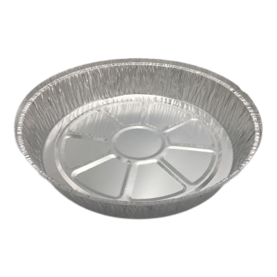 Longstar Disposable Round Aluminum Foil Tray with Reinforced Rim for Baking Roasting Serving and Catering