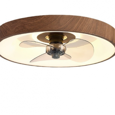 Modern 110V fan ceiling light, simple wood grain color bedroom living room dining room fan light, （Wechat:13510231336）