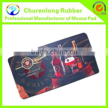 Promotional super water absorb advertising rubber liquor bar mat