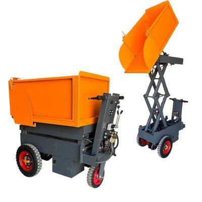 Hydraulic Manual Portable Hand Pushed Electric Hopper Truck Self Dumping Lift Dump Lifting Cart