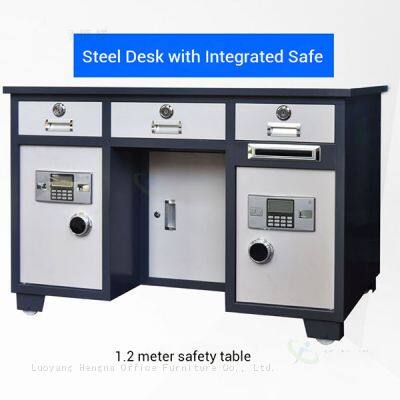 Steel Desk with Safe Compartment | Document & Cash Security | Logistics Center Office - Direct Supplier