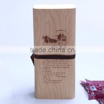 Custom Nature Birch Bark Cylindrical Tea Wooden Packaging Box
