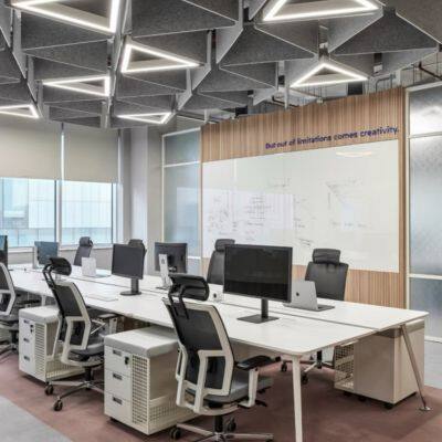 Customize Design PET Acoustic Ceiling Tile Soundproof Panel Fire Retardant NRC 0.85 photo-3