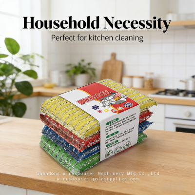 4Pcs Reusable Cleaning Sponges, Durable Scrub Cloths for Kitchen, Dishes, Grease & Grime