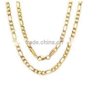 Dubai New Gold Chain Design For Men Stainless Steel Gold Plated Link Chain Necklace