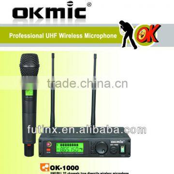 OK-1000 Single Channel/UHF PLL 32/99 channels True Diversity wireless microphone