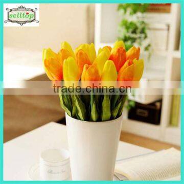 34cm mini pu real touch artificial orange tulips