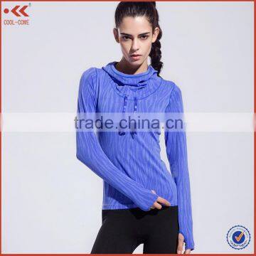 Wholesale Women gym sports ink long sleeve hoodie hooded sweatshirt