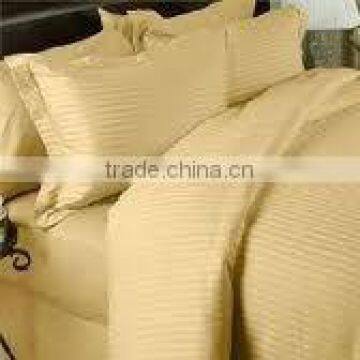 100% Cotton 300TC Solid Color Sateen Stripe Hotel/Home Bedding Sets/bed Sheet