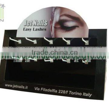 Fashion Cardboard counter Displays with hooks for retail lashes