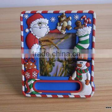 funny christmas style soft PVC photo frame as promotional gifts