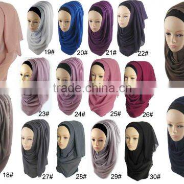 Wholesale 2016 Women Mulim Hijab Solid Color Chiffon Scarf                        
                                                Quality Choice