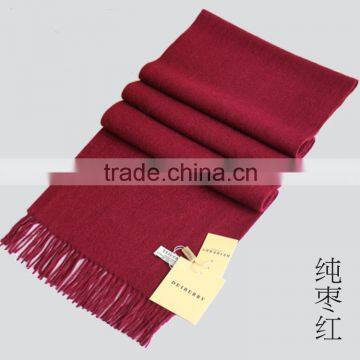 Wholesale Top Quality Unisex Woman Man Plain Pure 100% Wool Scarf photo-5
