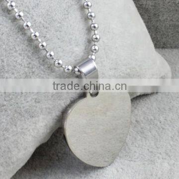 Mirror Polished Stainless Steel Heart Pendant Engraving Blank Tags