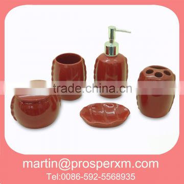 Ceramic red bathroom set 5pcs