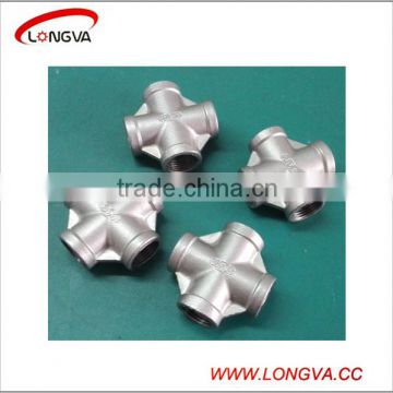 3/8" stainless steel female threaded pipe fitting equal cross