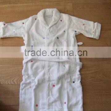 embroider children cotton bathrobe