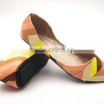 2016 Wholesale Factory Price Special Leather Multicolor Lady Flat Shoes in Stock