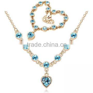 Girlfriend Heart Pendant Necklace and Beads Bracelet African Jewelry Sets photo-2