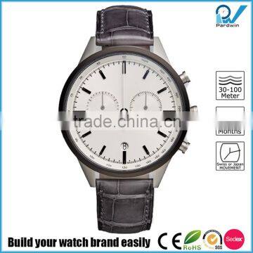 PVD grey/brushed 316L stainless steel case water resistant 5ATM man multi-functional stainless steel sport watch