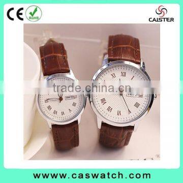 Classic roman numerals couple watch, luxury quality japan movement watch, water resistant stainless steel back watch on 