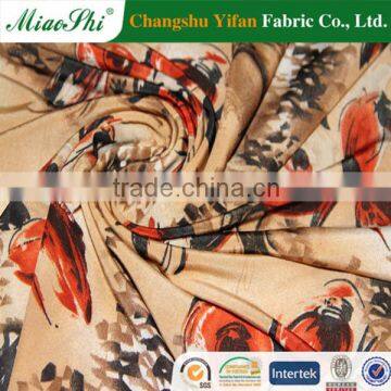 Flower Designed Polyester Spandex Fabric for Summer Women Dress