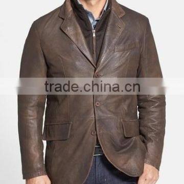 Dark brown shaded leather jacket