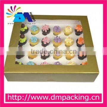 24 Mini Gold Window Cupcake Display Box Cookie Box