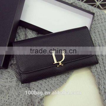 Handbags 2016 new fashion trend of the D word generous leather clutch wallet long section of zero Miss Qian Bao wallet
