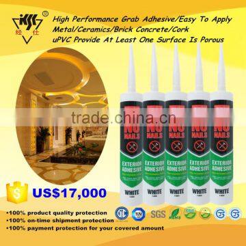 High Performance Grab Adhesive/Easy To Apply Metal/Ceramics/Brick Concrete/Cork/uPVC Provide At Least One Surface Is Porous